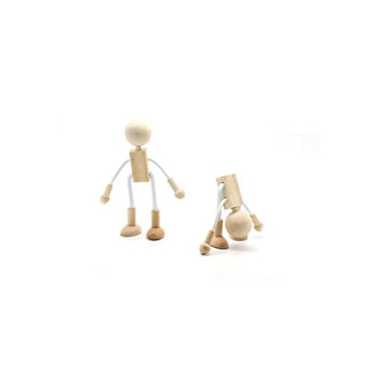 VILLCASE 20 pcs Game Painting Decors Favor Decoration Robot Supplies Shapeable Movable Mini Wood Doll Figurine Japanese Novel Clothespin Figures