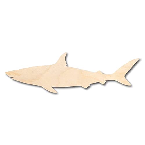 Unfinished Wood Shark Shape - Ocean - Nursery - Craft - up to 24" DIY 14" / 1/2" - WoodArtSupply