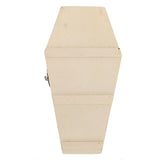 VOSAREA Halloween Coffin Box, Hexagonal Wooden Craft Boxes Unfinished Wooden Boxes Container for Candy Treats and Trinkets DIY Crafts VOSAREA