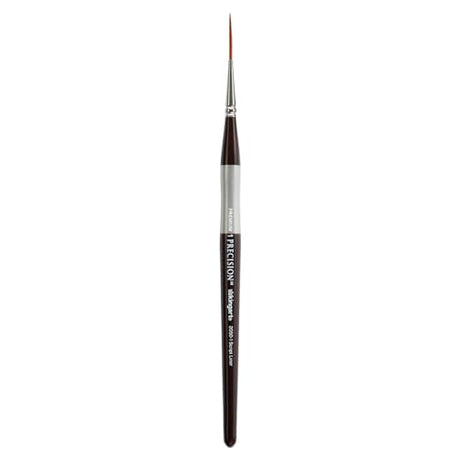 KINGART Premium Precision 2050-1 Script Liner Series Artist Brush, Synthetic Amber Taklon, Short Ergonomic Comfort Handle, for Acrylic, Oil and KINGART