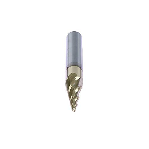 PANHAM 1/16 Inch Ball Nose Upcut CNC Spiral Router Bit 5.4 Degree Tapered Angle for 2D and 3D Wood Carving Solid Carbide ZRN Coating 4 Flutes,1/16"X PANHAM