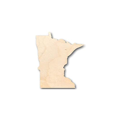 Unfinished Wood Minnesota Shape - State - Craft - up to 24" DIY 8" / 1/4"