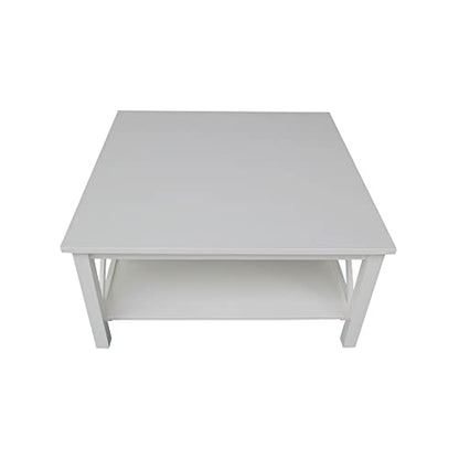 IC International Concepts Square Coffee Table, White - WoodArtSupply