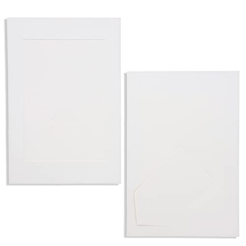 Juvale 50 Pack White Paper Picture Frames for 4x6 Inserts, Cardboard Photo Easels for DIY, Classroom Crafts