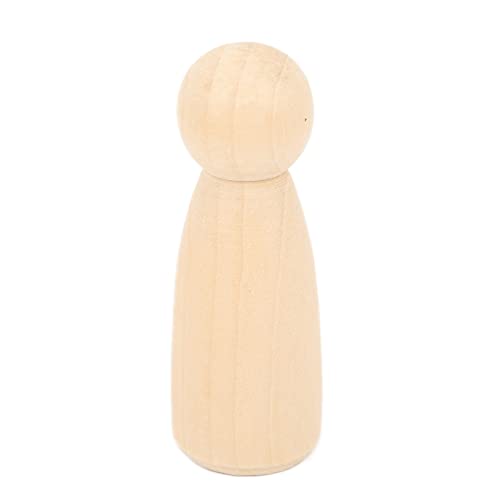 10Pcs Wooden Peg Dolls 75mm / 3.0in Unfinished Doll People Burr‑Free Develop Hands‑On Skills Wooden Decorative Figures for Kids Art and Creative DIY Pssopp