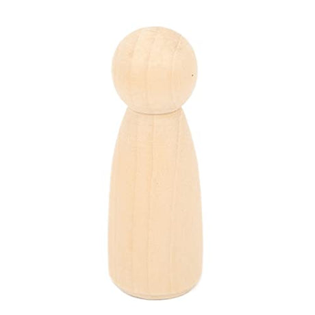 10Pcs Wooden Peg Dolls 75mm / 3.0in Unfinished Doll People Burr‑Free Develop Hands‑On Skills Wooden Decorative Figures for Kids Art and Creative DIY Pssopp