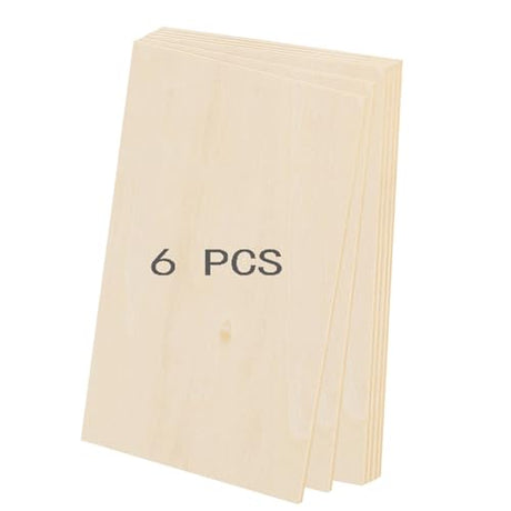 6 Pack Basswood Sheets for Crafts - 12 x 16 x 1/8 Inch - 3mm Thick Large Plywood Sheets Unfinished Bass Wood Boards for Laser Cutting, Wood Burning PONGJA