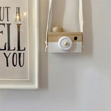 Baby Toy Wooden Mini Camera Toy, Baby Kids Cute Mini Sharpe Toy, Neck Hanging Photographed Props for Baby Toddlers Children Kids' Room Hanging Decor Cynzia