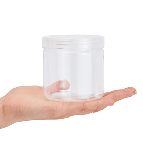 Juvale Slime Containers with Lids - 8 Pack Clear Plastic Jars for Kids DIY Crafts (12 oz) Juvale