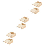 NOLITOY 6 Pcs small wooden box wood decor Unfinished Wooden Treasure Chest unfinished wood organizer plain Jewelry Collection Case Creative Jewelry NOLITOY