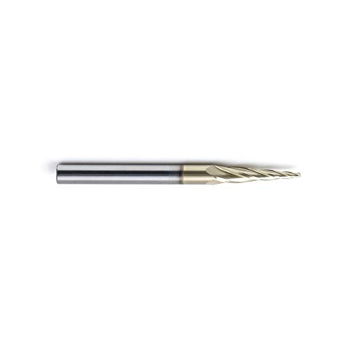 PANHAM 1/16 Inch Ball Nose Upcut CNC Spiral Router Bit 5.4 Degree Tapered Angle for 2D and 3D Wood Carving Solid Carbide ZRN Coating 4 Flutes,1/16"X PANHAM