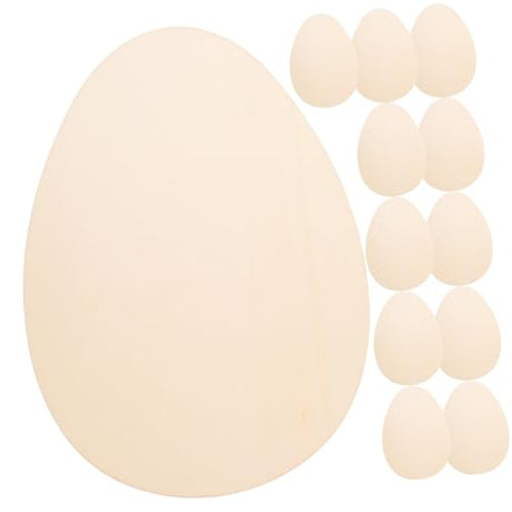 Abaodam 12pcs Easter Wood Chips Easter Wooden Egg Cutout DIY Graffiti Chip Unfinished Wooden Shapes Easter Egg Hanging Decor Wood Crafts Unfinished Abaodam