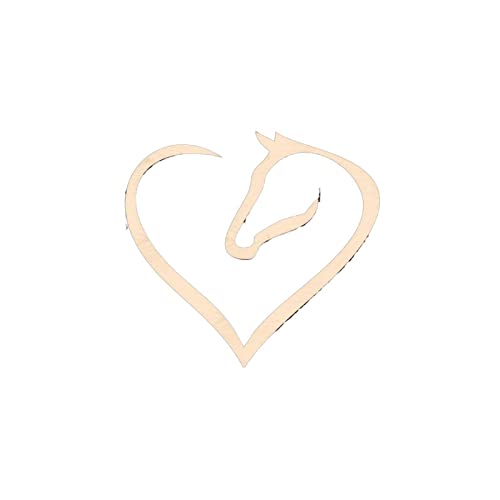 Horse Heart Wood Craft Unfinished Wooden Cutout Art DIY Wood Signs Inspirational Wall Plaque Rustic Wooden Wall Art Decor for Women Office Bathroom Arupkeer