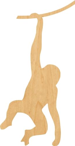 3 Pcs Monkey Supply 3" Wooden Shape Ornaments Unique Unpainted Smooth Surface Unfinished Laser Cutout Wood Sheets Boards for Crafts 1/8 Inch Thick WoodArtSupply