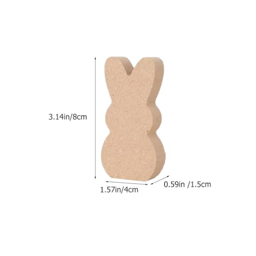 KALLORY Easter Wooden Bunny Cutouts,10pcs Unfinished Wooden Easter Rabbit Cutouts Easter Wood Bunny Slice Ornament for Easter Crafts Easter Spring KALLORY