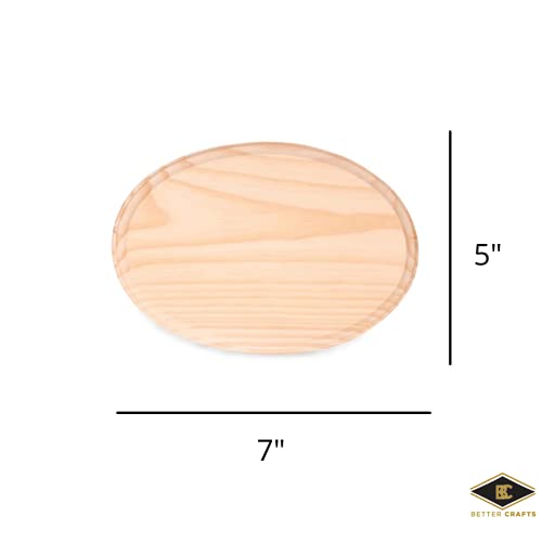 Oval Wooden Plaque, Unfinished Natural Pine Wood Plaque, Great for DIY Craft Projects & Home Decoration - 5 x 7 inches - 2 Pcs.