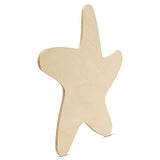 Unfinished Wooden Starfish Cutout, 12", Pack of 1 Wooden Shapes for Crafts, Use for Summer, Beach & Nautical Decor and Crafting, by Woodpeckers Woodpeckers