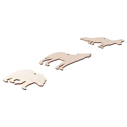 HomeSoGood 60Pcs Wooden Wild Forest Animal Ornaments,Blank Slices,DIY Unfinished Hanging Ornaments, Home Holiday Decoration Cards - WoodArtSupply