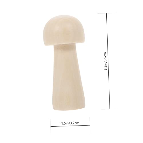 VILLCASE 10 Pcs Wood Mushroom Unfinished Wooden Toys Mini Figure playset Kids car Toys Kids Painting Wood kit Mini Wooden Mushrooms Fairy Toy Wooden VILLCASE