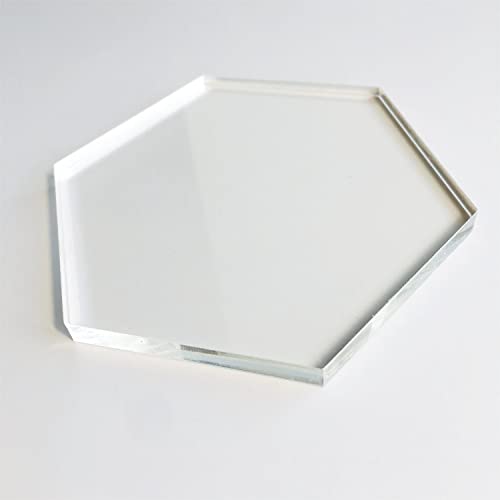 Coaster Template, Clear Acrylic Template, Woodworking Router Template (Hexagon) Phocaea