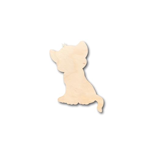 Unfinished Wood Cute Lion Cub African Wildlife Shape - Craft - up to 36" DIY 5" / 1/2" - WoodArtSupply