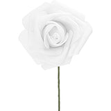 Bright Creations 3" Artificial Rose Flowers 60pcs Real Looking Fake Rose with Stem for DIY Wedding Bouquets and Bridal Shower, White Bright Creations