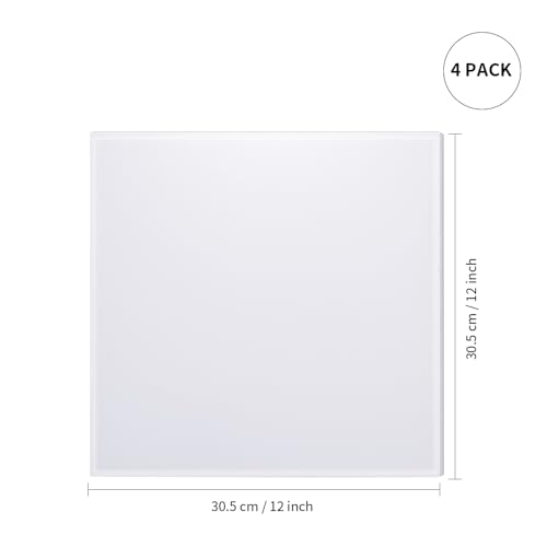 PYD Life 4 Pack Sublimation Acrylic Blanks Sheets 12" x 12" White,1/6" Thick(4 mm) Custom Name Plates for Stanley 40 OZ Tumblers,Acrylic Sheets for PYD Life