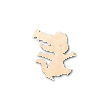 Unfinished Wood Cute Alligator Shape - Craft - up to 36" DIY 12" / 3/4" - WoodArtSupply