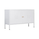WISUNO Metal Accent Storage Cabinet for Bed Room,Living Room,Home,Hotel,Office,Garage,2-Tier, Removable Shelf (2 Door Accent Cabinet, White) WISUNO