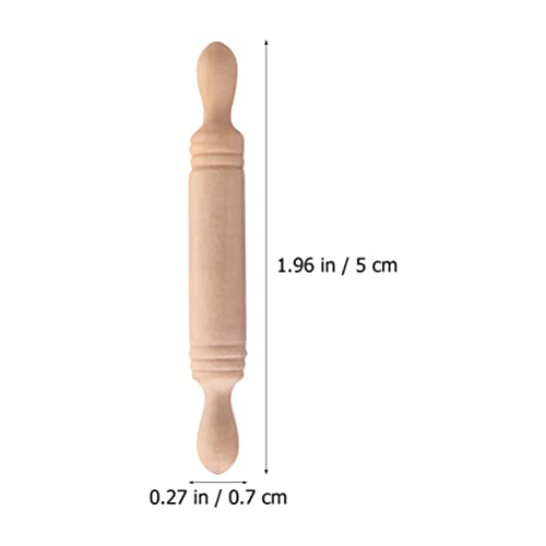 10pcs Wooden Miniature Rolling Pin Doll House Rolling Pole Rolling Pin Models Wood Handle Rolling Pin Mini House Props for Crafts, Doll Houses… Zerodeko