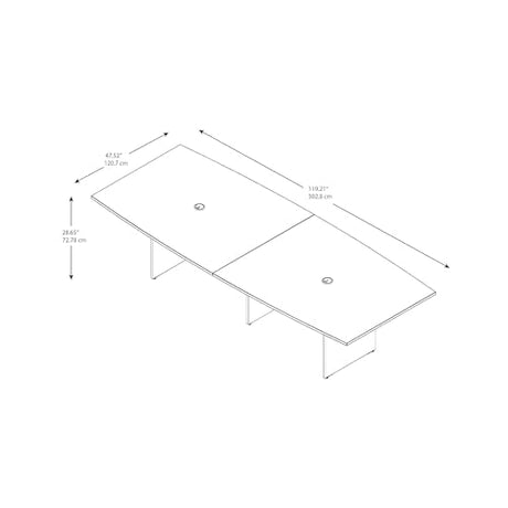 Bush Business Furniture Conference Table for 8-10 People | Boat Shaped 10 FT Engineered Wood Meeting Desk with Wooden Base for Office Boardrooms, Bush Business Furniture