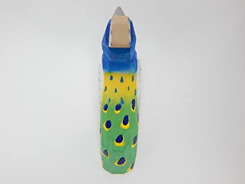 Selsela Peacock Figurine Home Decor Small Animal Garden Statue Peafowl Lawn Wood Carving Miniature Cake Topper Selsela