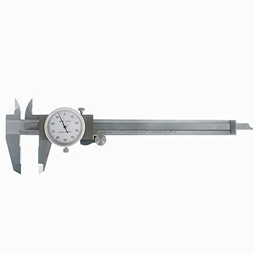 6" Dial Caliper 0.001 Stainless Steel Shockproof 4-Way Measurement with Plastic Case - WoodArtSupply