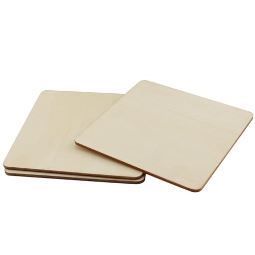 HOIGON 30 PCS Square Unfinished Wood Pieces, 6 x 6 Inch Blank Basswood Wooden Sheets Wooden Cutout for Crafts, DIY, Painting HOIGON