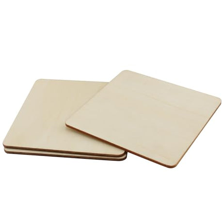 HOIGON 30 PCS Square Unfinished Wood Pieces, 6 x 6 Inch Blank Basswood Wooden Sheets Wooden Cutout for Crafts, DIY, Painting HOIGON