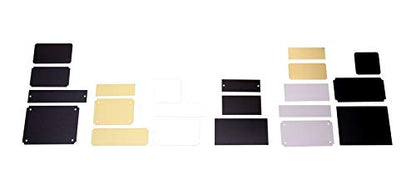 Laser Engraving Plate Assortment 20 Blank Variety Sample Set, Seven Types, 3 Colors