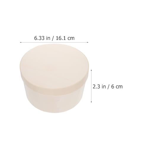 Ciieeo 18.8CM Unfinished Round Box DIY Round Unfinished Wooden Boxes Mini Round Wooden Box Storage Wooden Box for Jewelry Box Craft Kit for Kids - WoodArtSupply