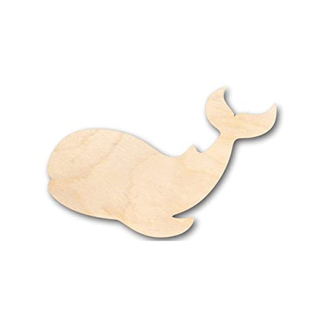 Unfinished Wood Whale Shape - Ocean - Nursery - Craft - up to 24" DIY 16" / 1/8" 24 Hour Crafts