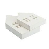 TFoRibbon House Shaped Wooden Sign Block Farmhouse Home Sign Tiered Tray Decor 2 Pack (White) Melostu