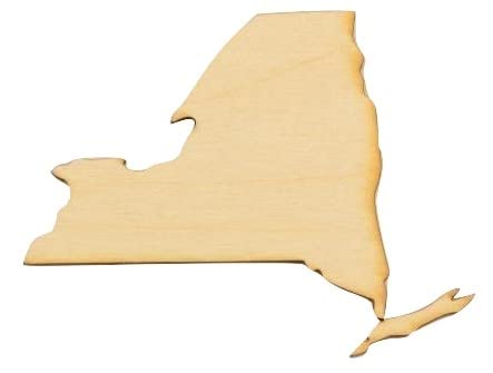 New York State Wood Cutout (Medium 12" x 9.25" Sold Individually, 1/4" Baltic Birch) - WoodArtSupply