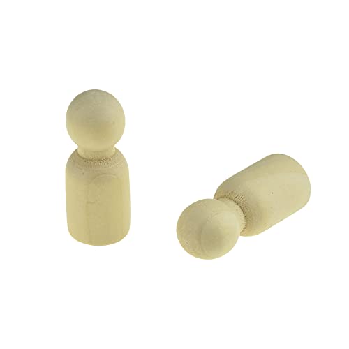 HAHIYO 1.4inches 25PCs Dad-Shape Wooden Peg Dolls Unfinished Wooden People Peg People Unfinished Craft Dolls Wooden Figures Doll Bodies Decorative HAHIYO