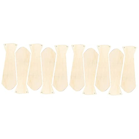 ABOOFAN 10 Pcs Fathers Day Necktie Hand Unfinished Wood Shapes Unfinished Wooden Circles DIY Painting Necktie Wooden Shapes for Crafts Wedding ABOOFAN