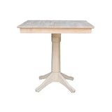 IC International Concepts Square Pedestal Dining Table, Unfinished IC International Concepts