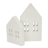 TFoRibbon House Shaped Wooden Sign Block Farmhouse Home Sign Tiered Tray Decor 2 Pack (White) Melostu