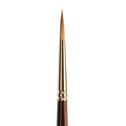 KINGART Premium Finesse 8020-6 Ultra Round Series Artist Brush, Synthetic Kolinsky Sable Hair, Short Handle, Watercolor and Oil Paints, Size 6 KINGART