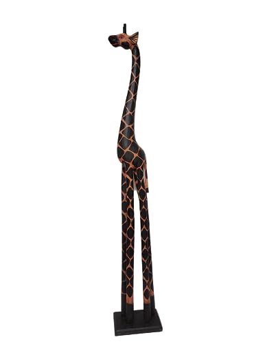 Extra Tall 5' Giraffe Hand Carved Wooden African Statue Sculpture - WoodArtSupply