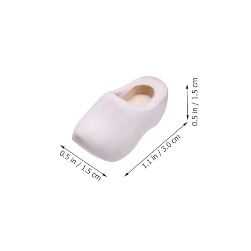 Zerodeko 2 Pairs Clogs Tiny Shoes Unfinished Doll Ornament Mini Unfinished Shoes Make Your Own Statue Dollhouse Sneaker Simple Mini Klompen Dollhouse Zerodeko
