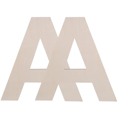 VOSAREA 2pcs Decor Unfinished Letters Cutouts DIY Sign Unfinished Wooden Letter Blank Craft Wooden Letters Wooden Craft Letter Sign Wooden Product VOSAREA