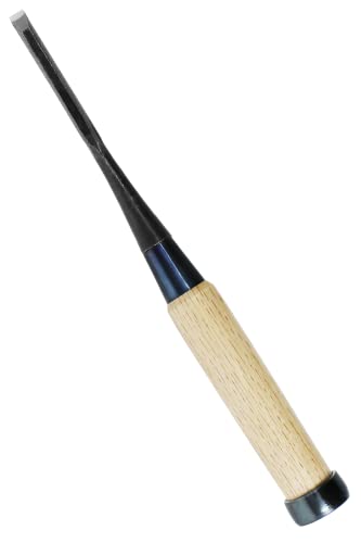 KAKURI Japanese Mortise Chisel for Woodworking 1/4" (6mm), Made in JAPAN, Wood Chisel Oire Nomi, Razor Sharp Japanese High Carbon Steel Blade, White KAKURI