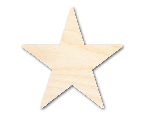 Unfinished Wood Star Shape | DIY Celestial Craft Cutout | Up to 36" 5" / 1/2"